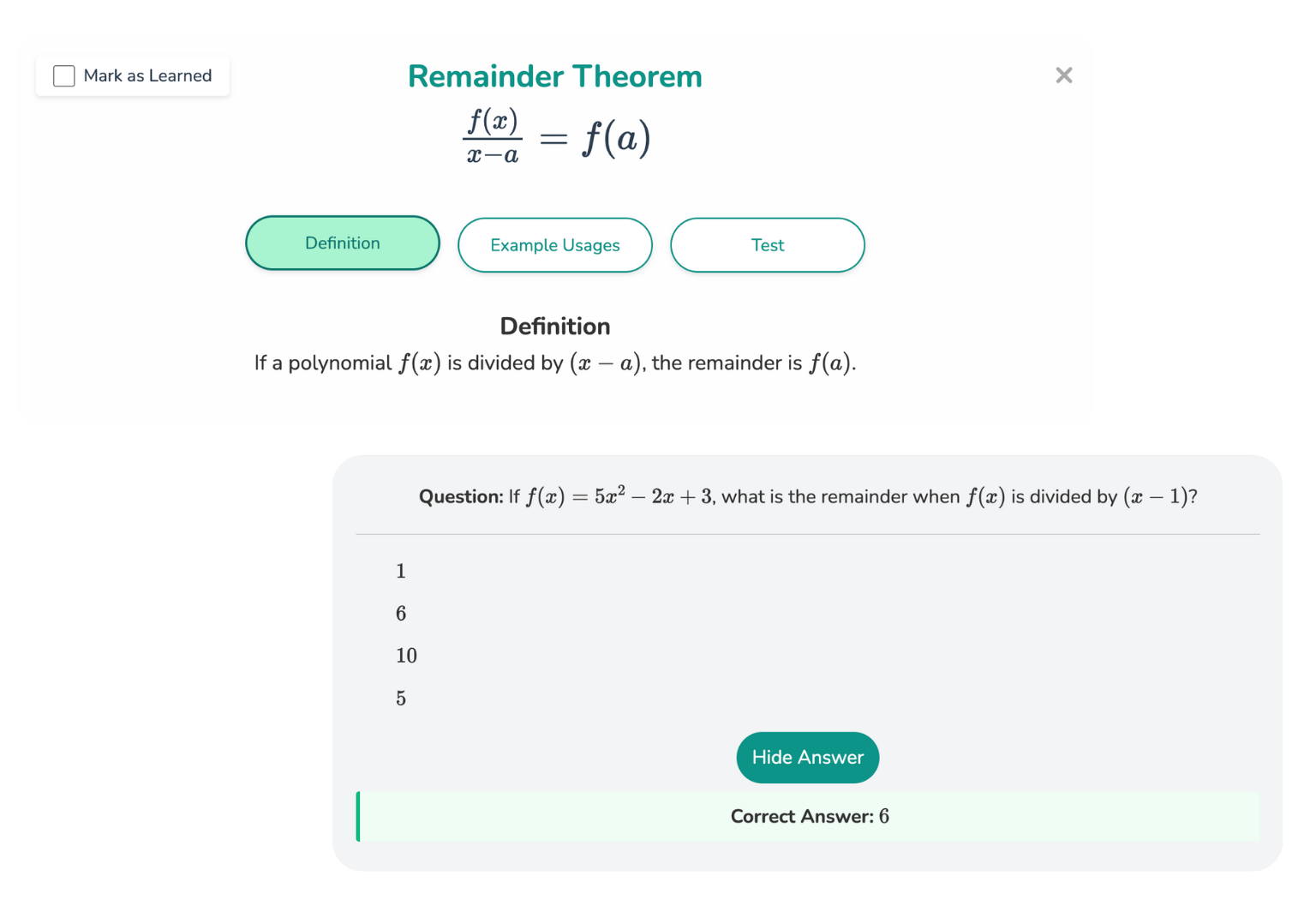 Math Formulas